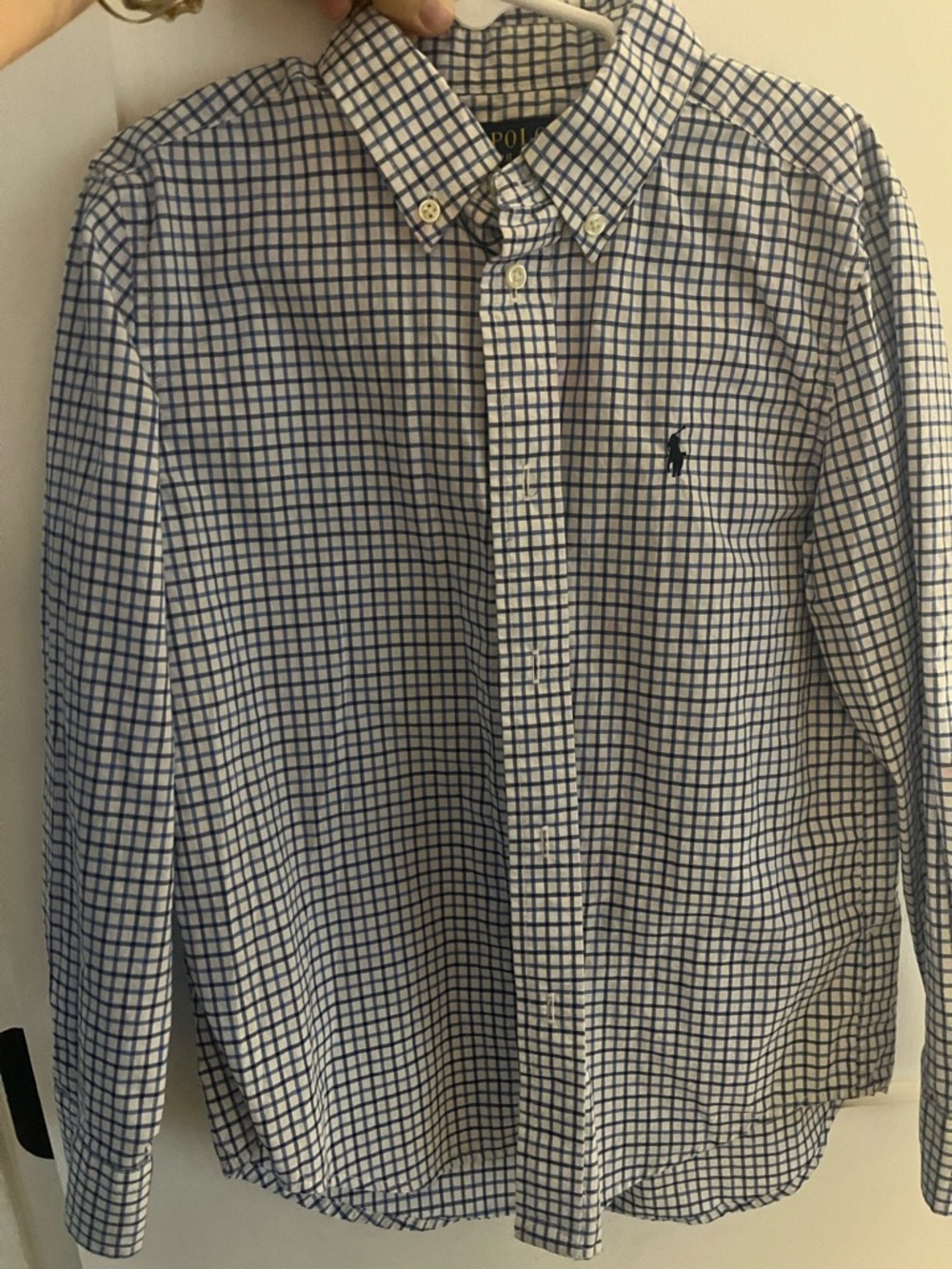 Polo by Ralph Lauren Boys Size 7 Blue Check Button-Down Shirt